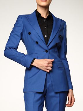 寶藍色女士西服套裝	