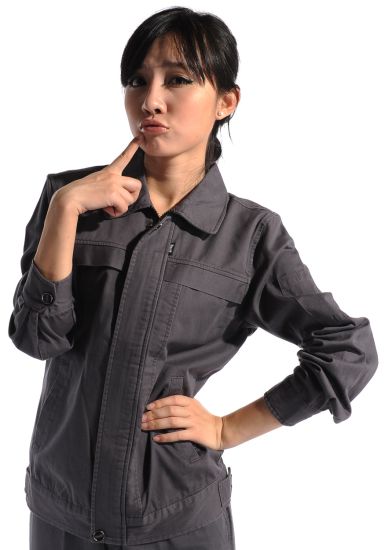 鐵灰長(zhǎng)袖純棉工作服