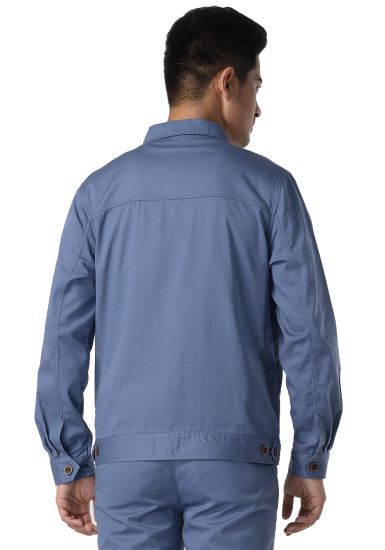 灰藍(lán)色紗卡滌棉長(zhǎng)袖工作服