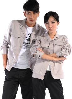 淺駝長(zhǎng)袖防靜電工作服