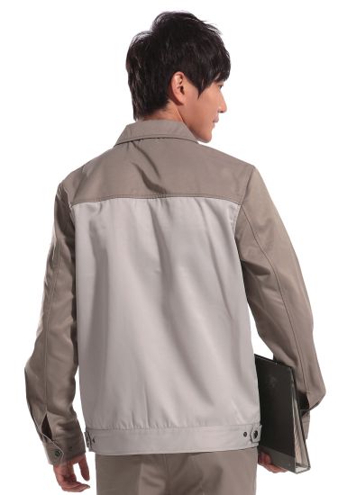 淺駝駝色差色長袖防靜電工作服