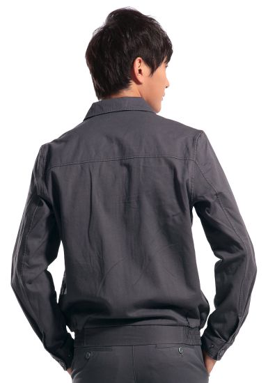 鐵灰長袖純棉工作服