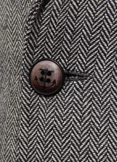  英倫復(fù)古灰色單排兩?？勰惺啃奚砦餮b潮 雅痞西服外套 男