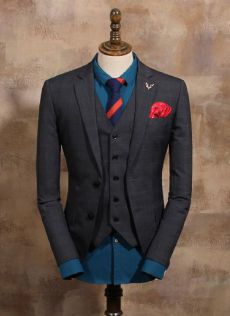  英倫雅痞西服外套 復古暗格單排兩粒扣男士修身西裝 潮