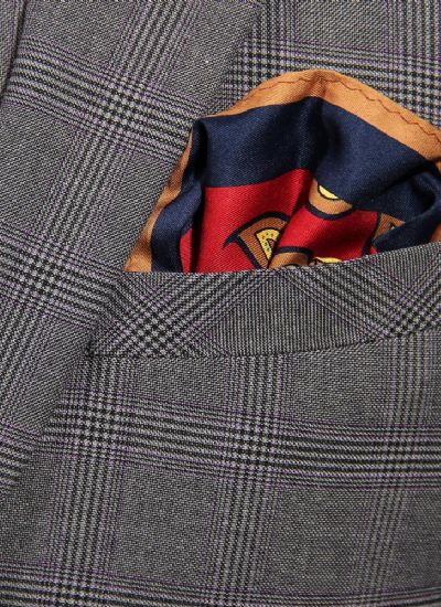 英倫雅痞西服外套 男士復古灰格子單排兩粒扣男士修身西