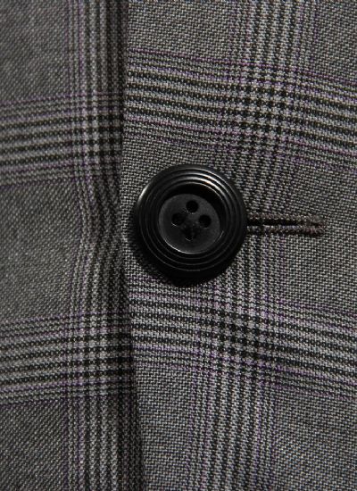 英倫雅痞西服外套 男士復古灰格子單排兩粒扣男士修身西