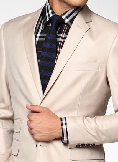 男士淺駝色西服套裝