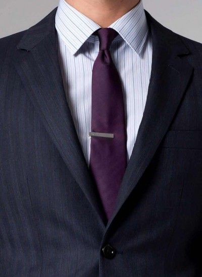 男士藏青色條紋商務西服