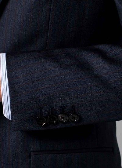 男士藏青色條紋商務西服